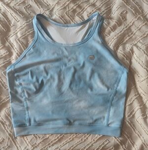 Wyn Republic Malo Core Crop Top w/ Phone Pocket, Size L, Bluebird Light Blue